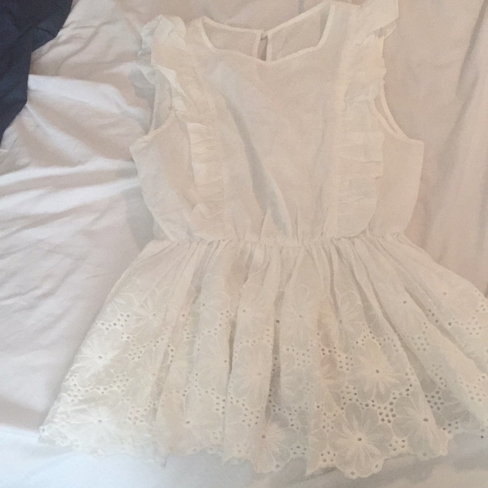 white eyelet top